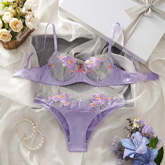 #PB Lingerie Ultra Transparent Bra Panty Set