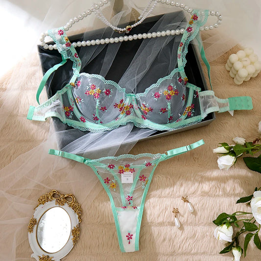 #P Lingerie Embroidery Beautiful Set