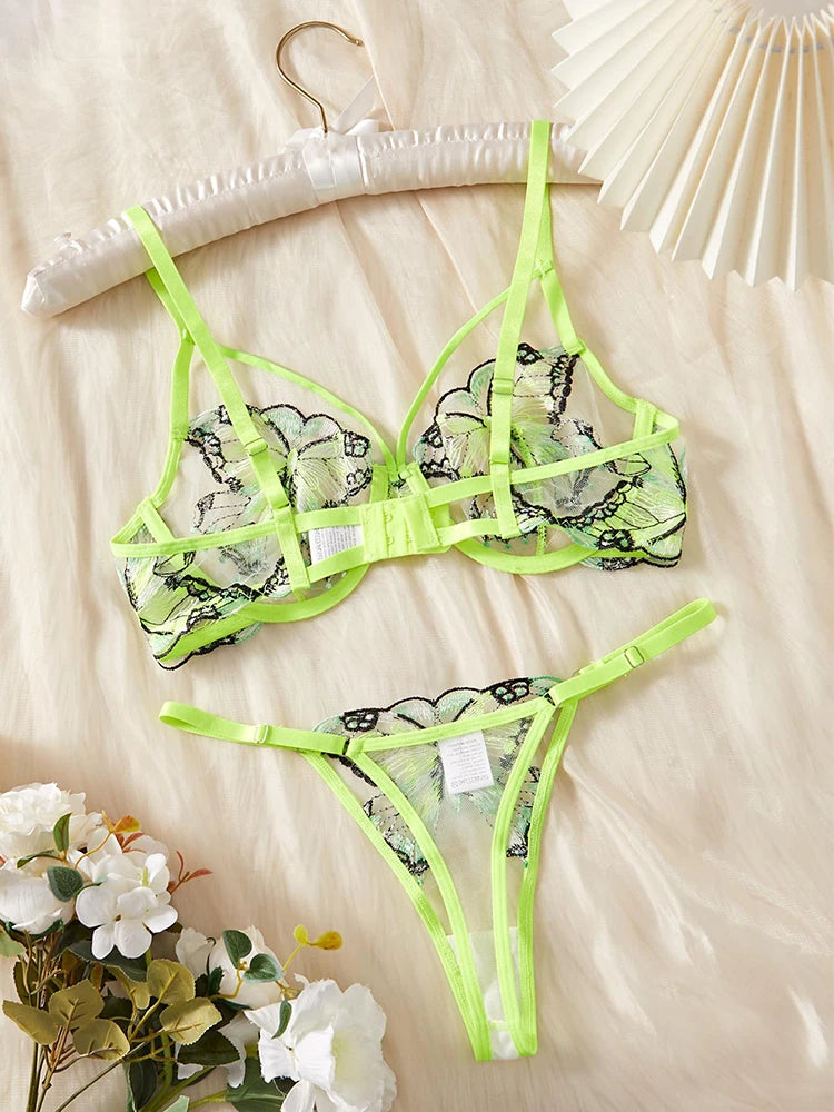 #PB Lingerie Butterfly Embroidery Set