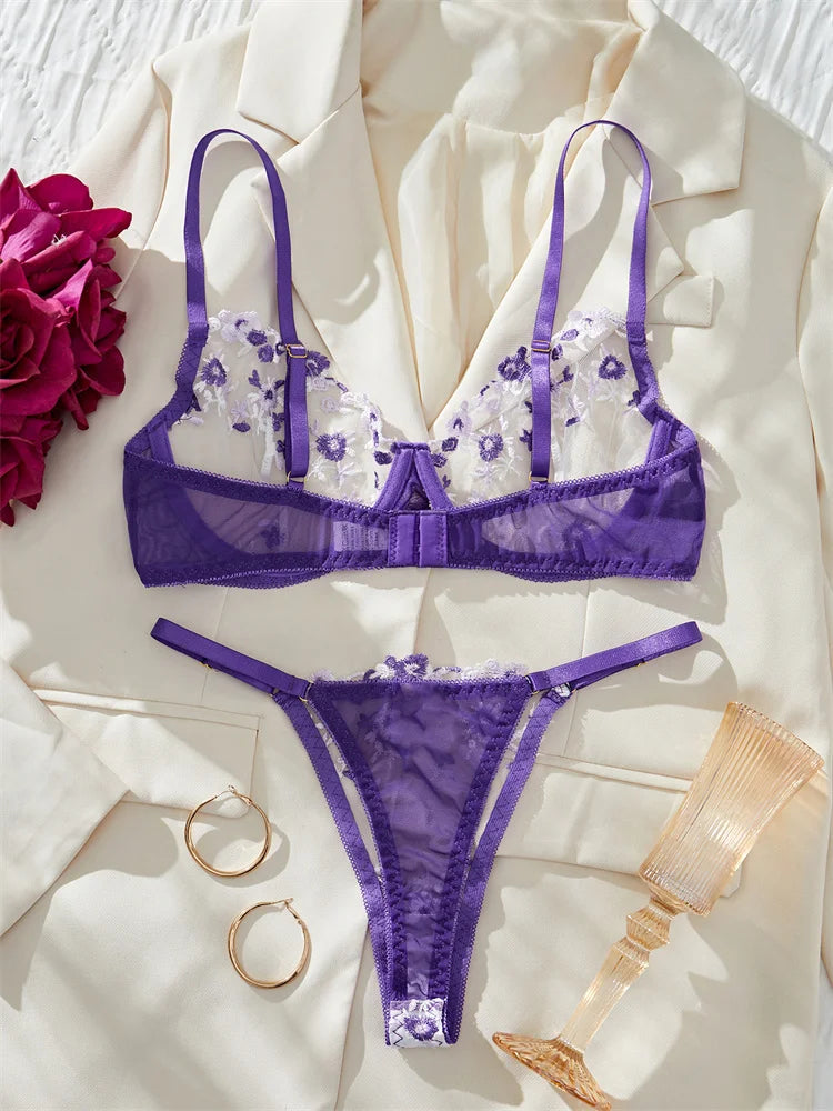 #PB Fancy Embroidery Lingerie Set