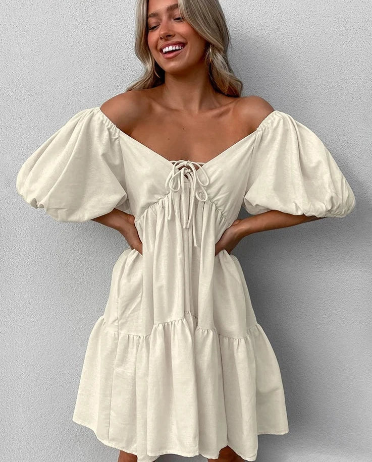 #PB Linen Khaki Dress