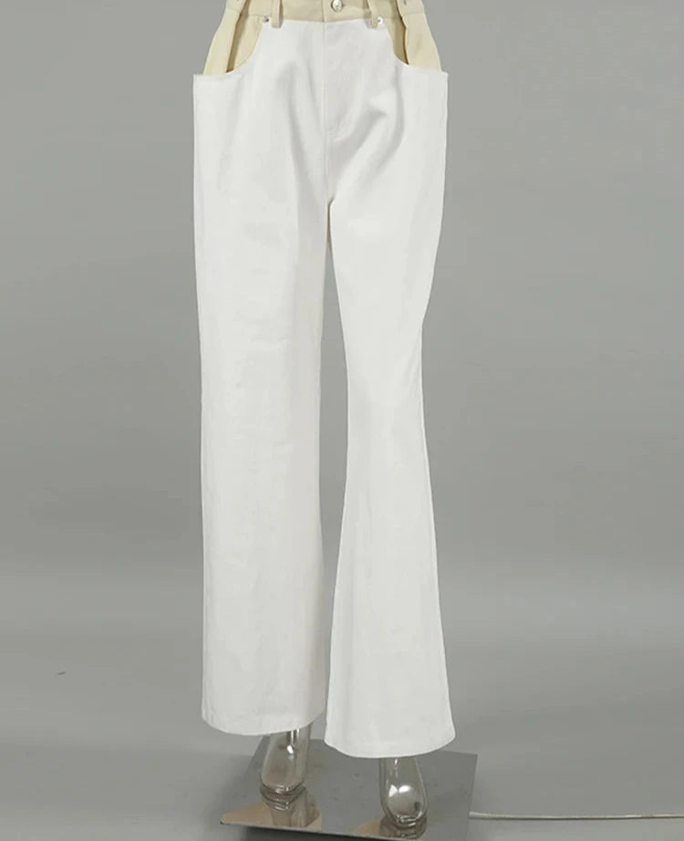 #PB Fashion Cotton White Long Trousers