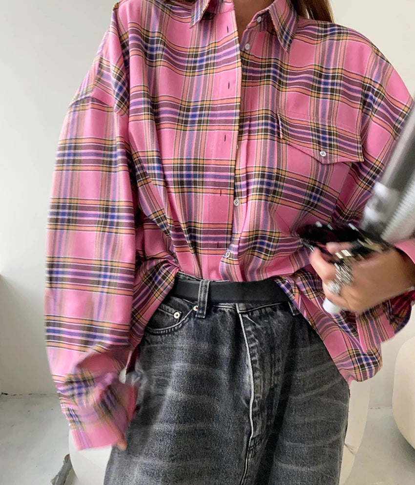 #PB Streetwear Plaid Long Sleeve Shirt