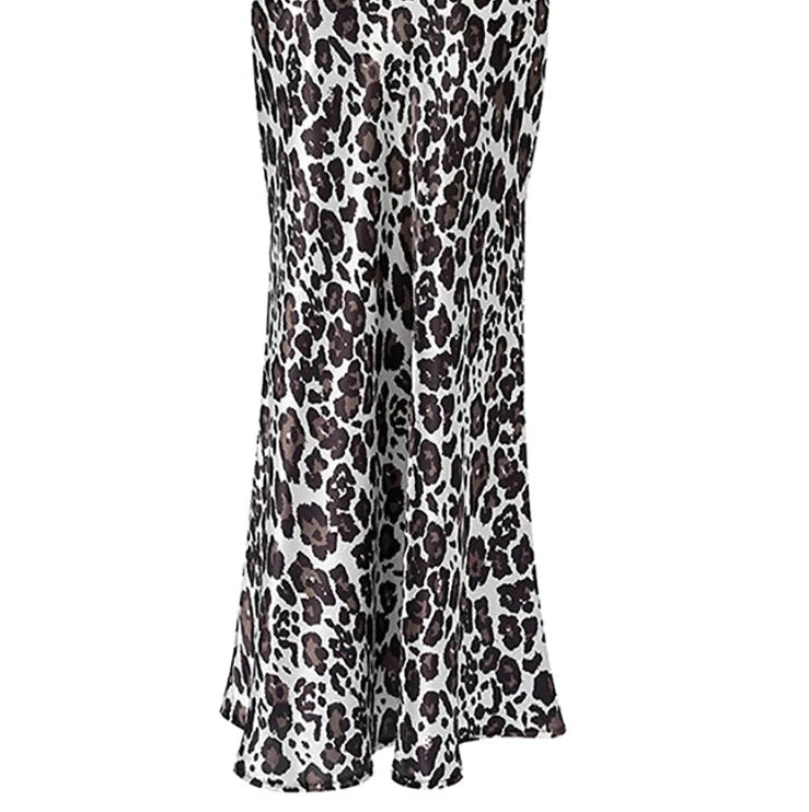 #PB Leopard Print Ankle-Length Skirt