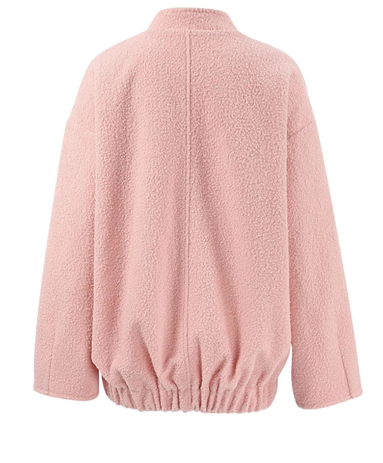 #PB Woolen Pink Pockets Coat