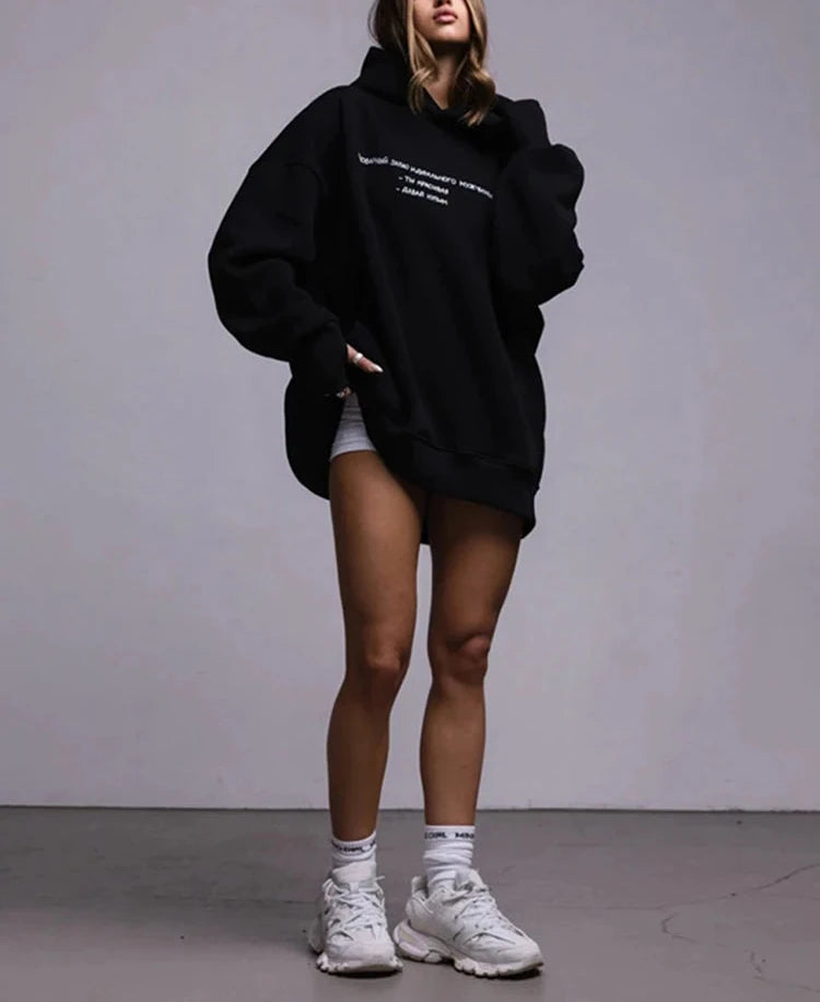 #PB Letter Pink Oversized Pullover Hooded