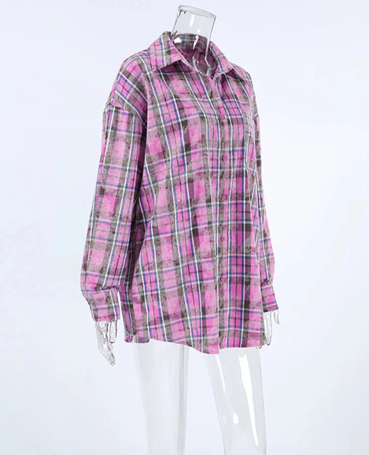 #PB Street Pocket Purple Plaid Shirt