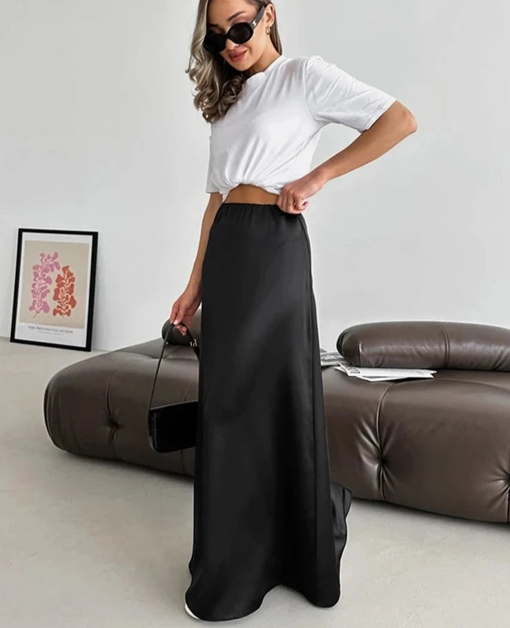 #PB Elegant Black Long Skirt