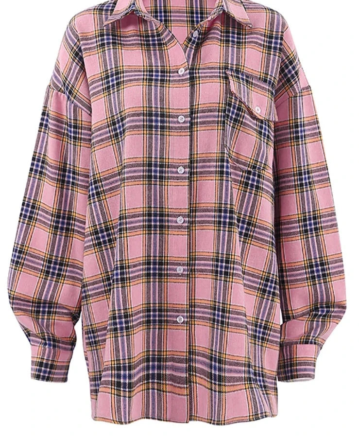 #PB Streetwear Plaid Long Sleeve Shirt