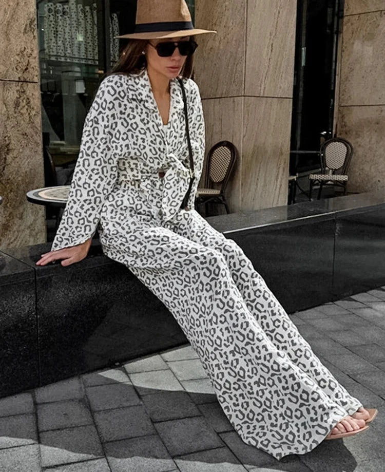 #PB Fashion Cotton Leopard Pants Set