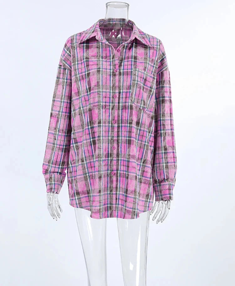 #PB Street Pocket Purple Plaid Shirt