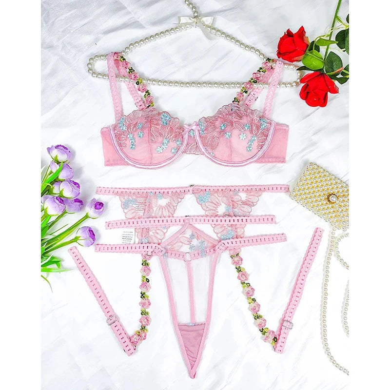 #PB Pink Romantic Lingerie Set