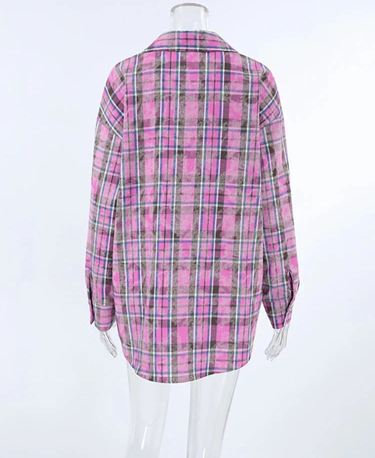 #PB Street Pocket Purple Plaid Shirt