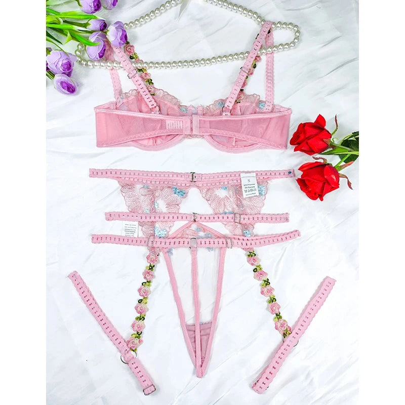 #PB Pink Romantic Lingerie Set