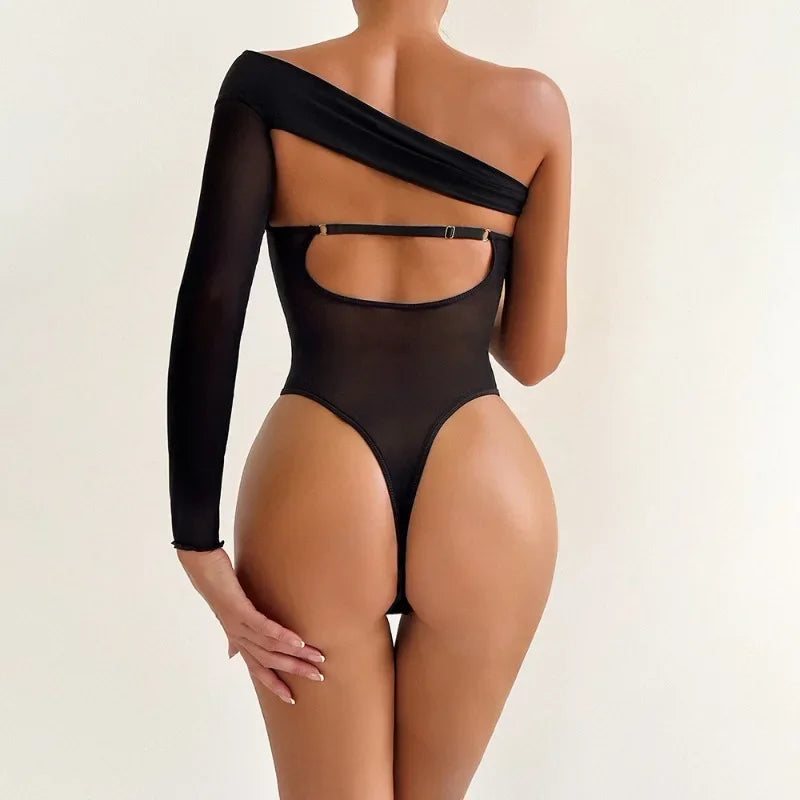 #PB Lingerie One-shoulder Sleeve Body Shaping Jumpsuit