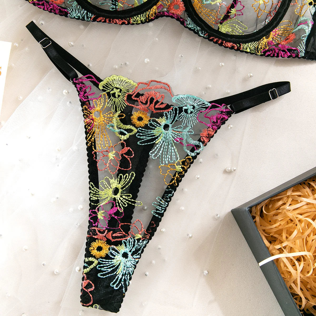 #PB Lingerie Embroidery Fancy Exotic Set