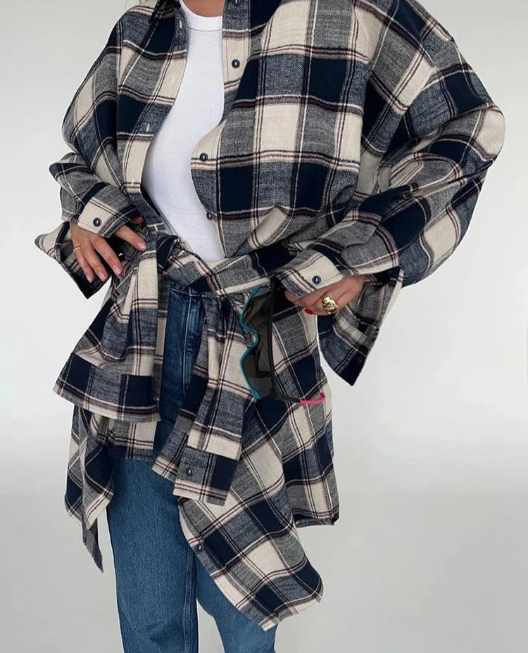 #PB Vintage Plaid Long Sleeve Top