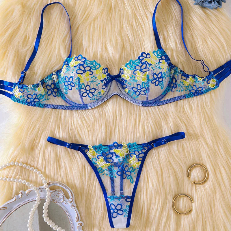 #PB Lingerie Floral Embroidery Set