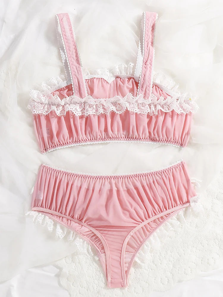 #PB Pink Mesh Underwear Set