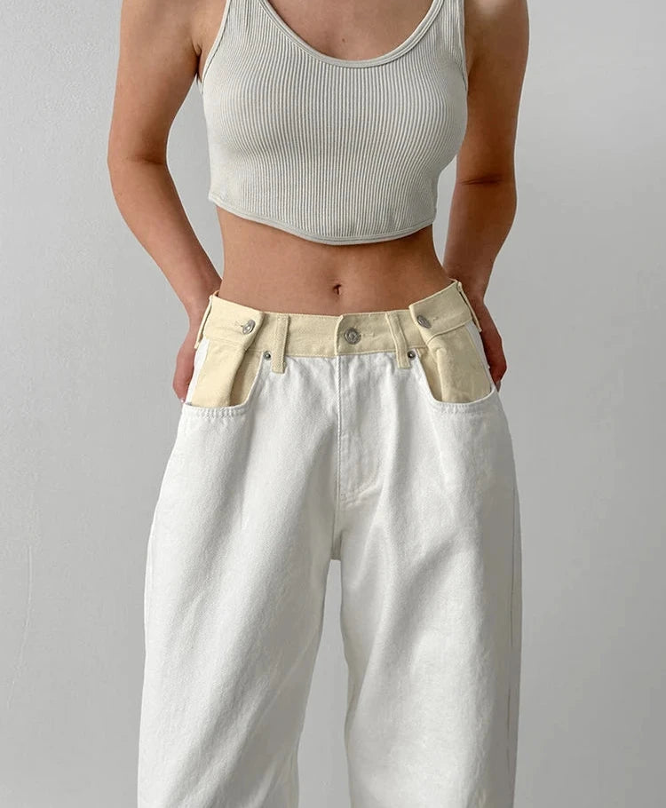 #PB Fashion Cotton White Long Trousers