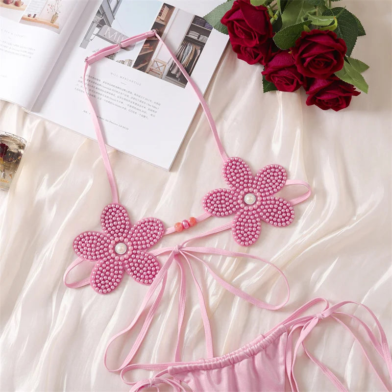 #PB Fairy Lingerie Pearl Flower Set