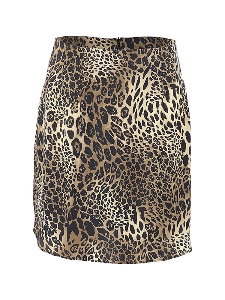 #PB Leopard Print Street Style Pencil Skirt