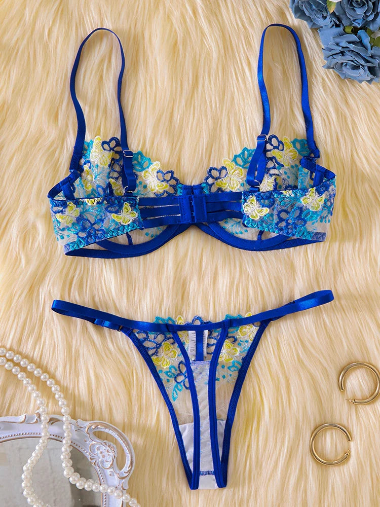 #PB Lingerie Floral Embroidery Set