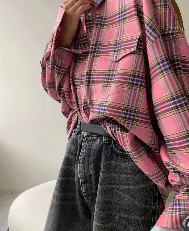 #PB Streetwear Plaid Long Sleeve Shirt